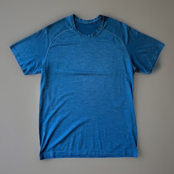 Lululemon Vent Shirt Medium Blue Yoga Running Workout Sportswear Athleisurea - Picture 1 of 8